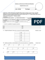 Evaluación Coeficiente Uno de Educación Matemática. 2