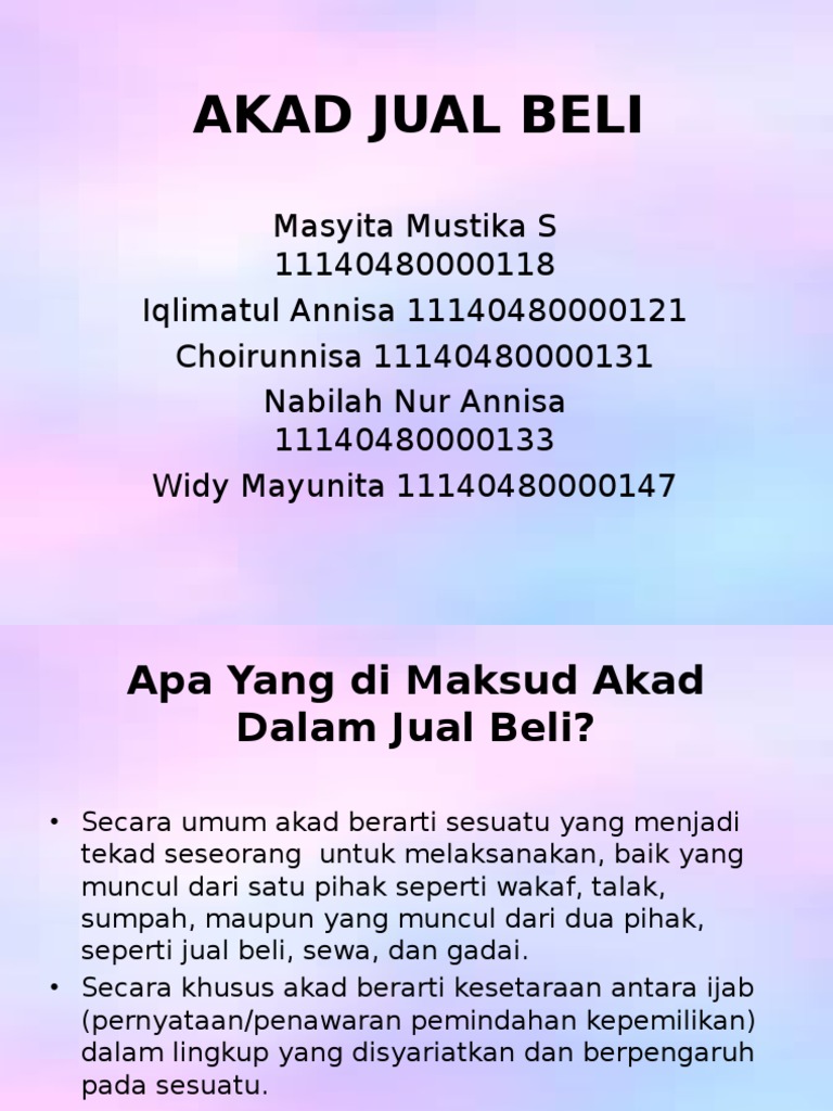 Akad Jual Beli Dalam Islam Pdf