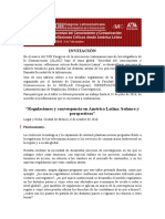 Invitación A Presentar Trabajos Sobre Regulación de La Convergencia en El XIII Congreso de ALAIC