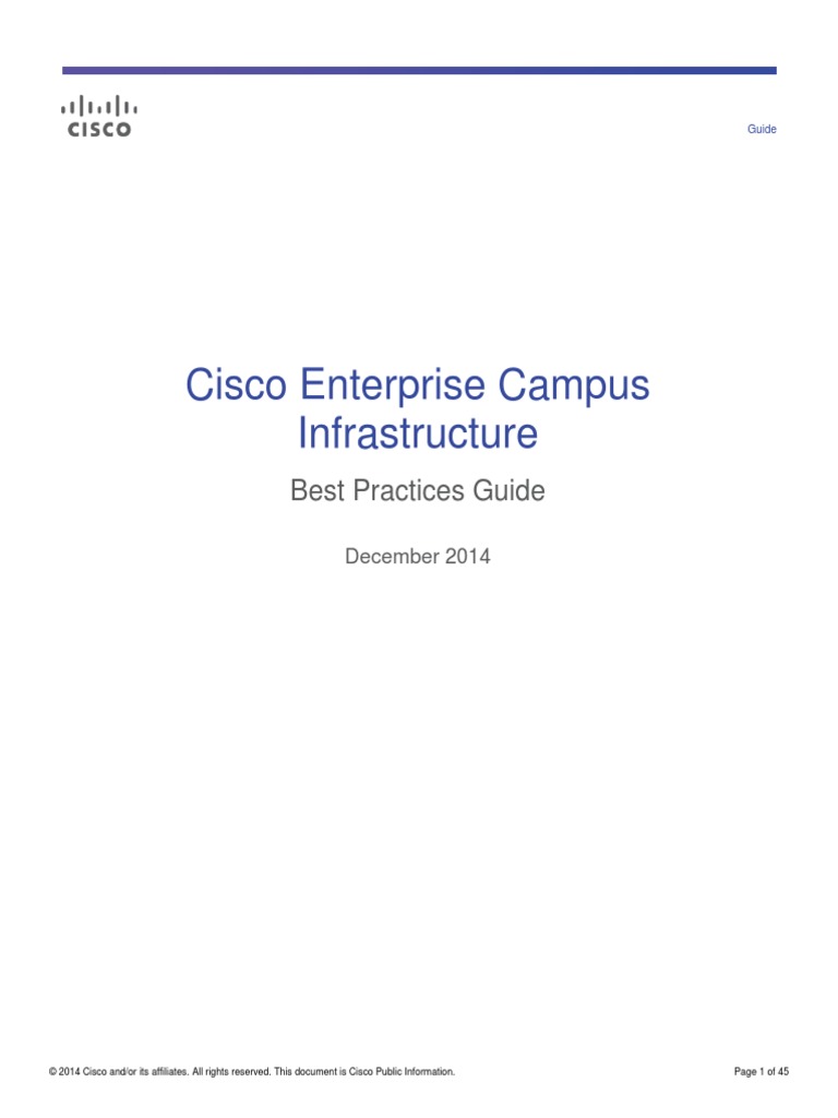 Cisco Best Practice Guide Switchs | PDF | Network Switch | Computer Network