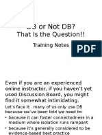 DB or Not DB?: That Is The Question!!