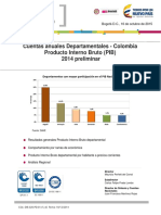 Boletín de Prensa PIB Departamental 2014 Preliminar