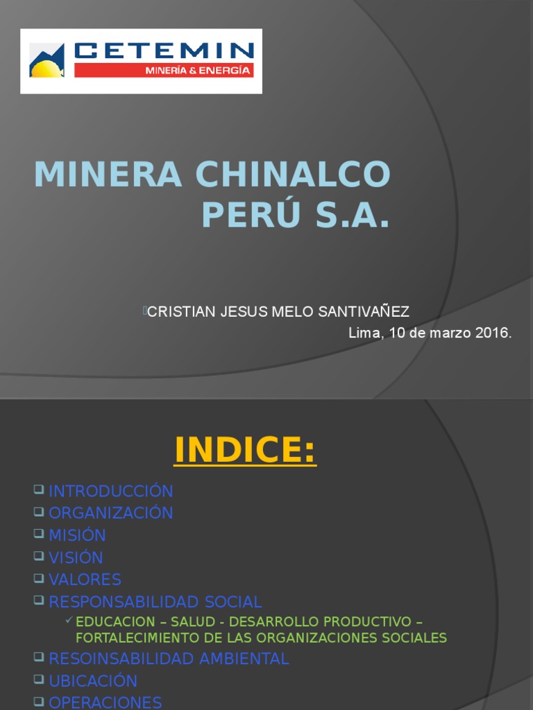 Minera Chinalco | PDF | Minería | Rieles