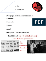 Referat Literatura Română - Ion - Caracterizare de Personaje