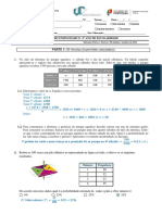 Avaliação de Matemática Nível 9