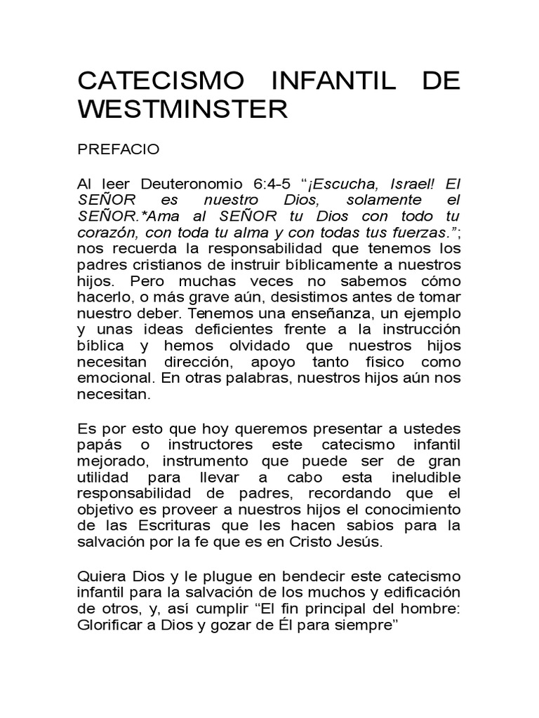 Catecismo Infantil de Westminster PDF orador