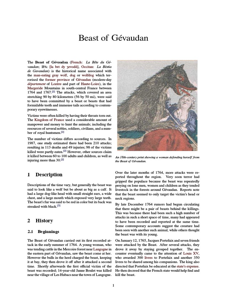Beast of Gévaudan | Wolves | Canis Lupus