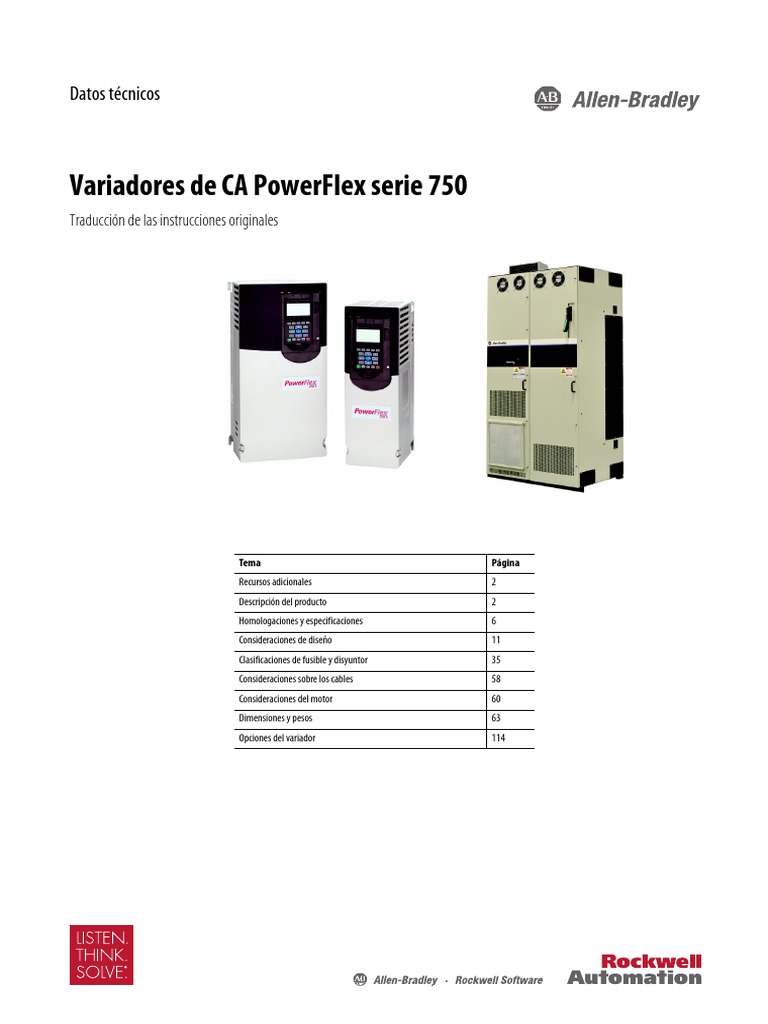 Manual VFD Powerflex 753 de La Pellet Buhler Pt1750Td001 EsP PDF