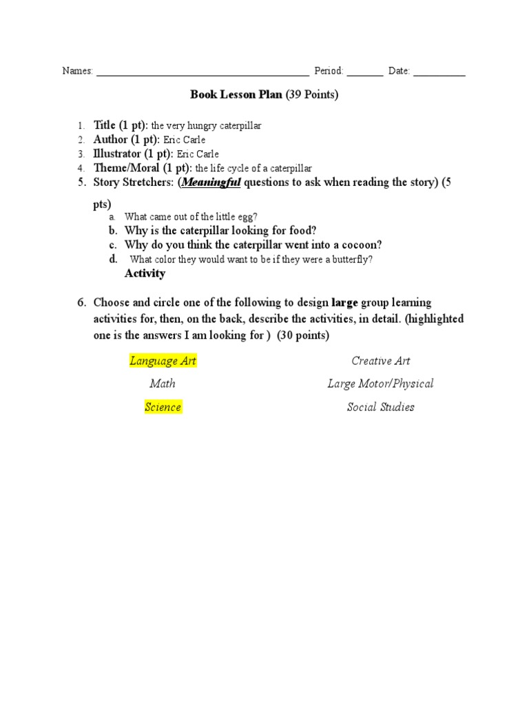 Book Lesson Plan Number 1 | PDF | Lesson Plan | Paintings
