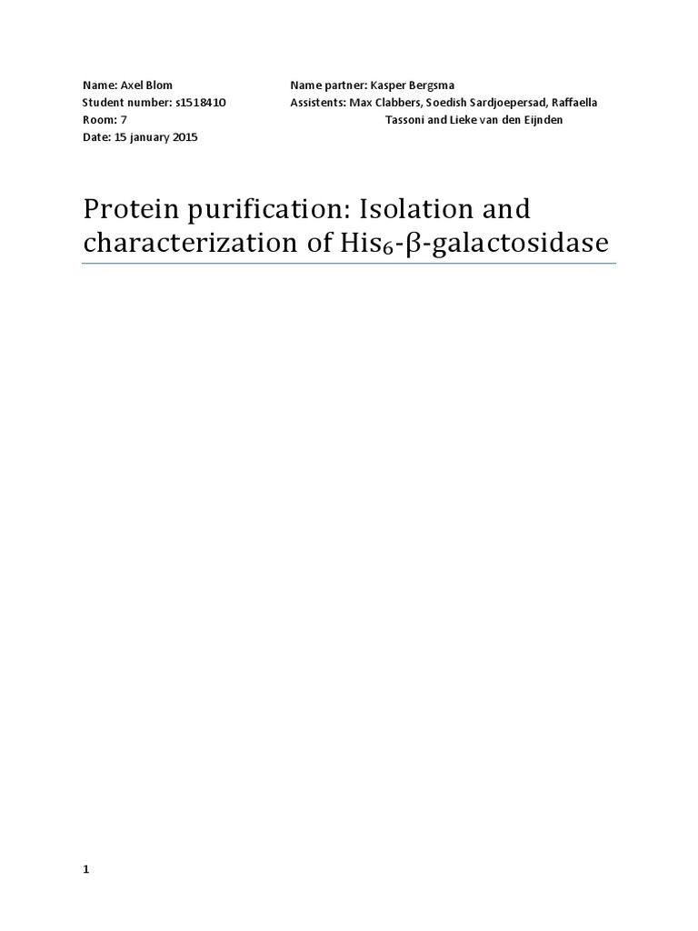 Protein Lab Report PDF Gel Electrophoresis Polyacrylamide Gel
