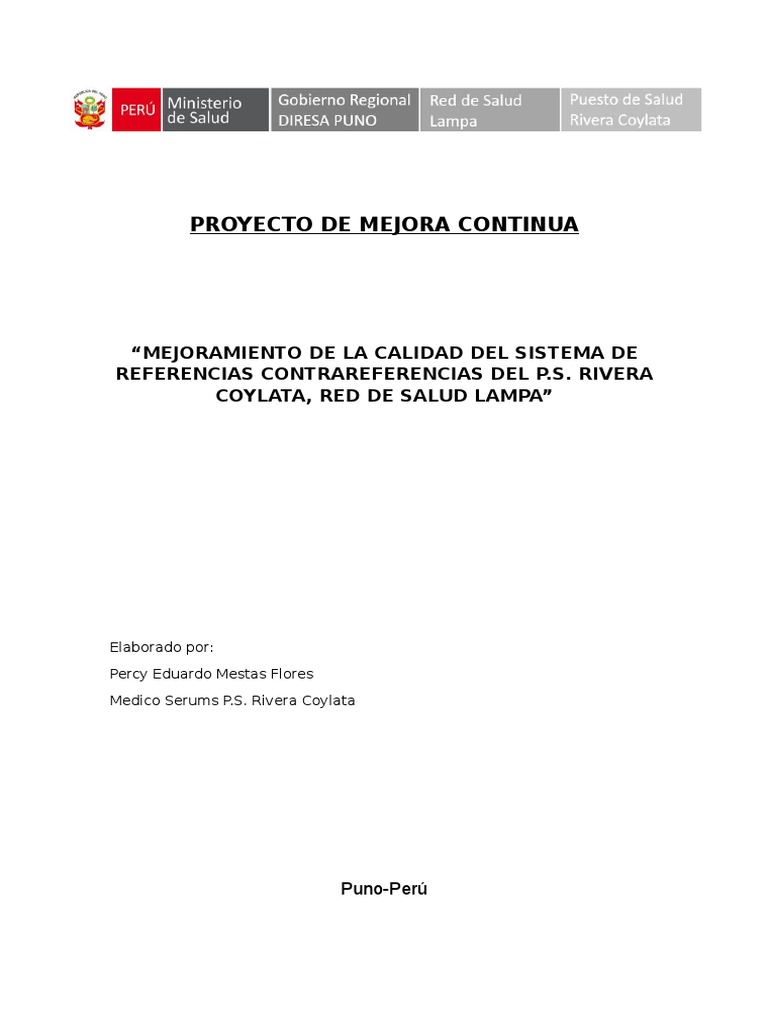 Mejora Continua en Referencias de Salud | PDF | Hospital | Calidad ...
