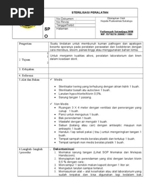25 Sop Sterilisasi Peralatan