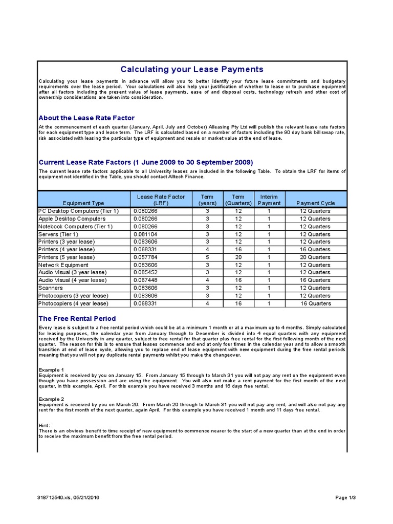Lease Payment Calculator  Renting  Lease