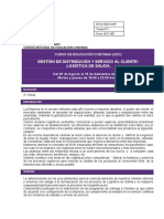Gestión de Distribución y Servicio Al Cliente - Logística de Salida - C. Arias