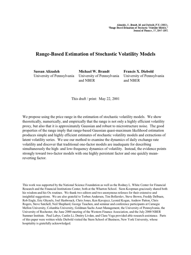 Stochastic Volatility Models Analysis | PDF | Mathematical Finance ...