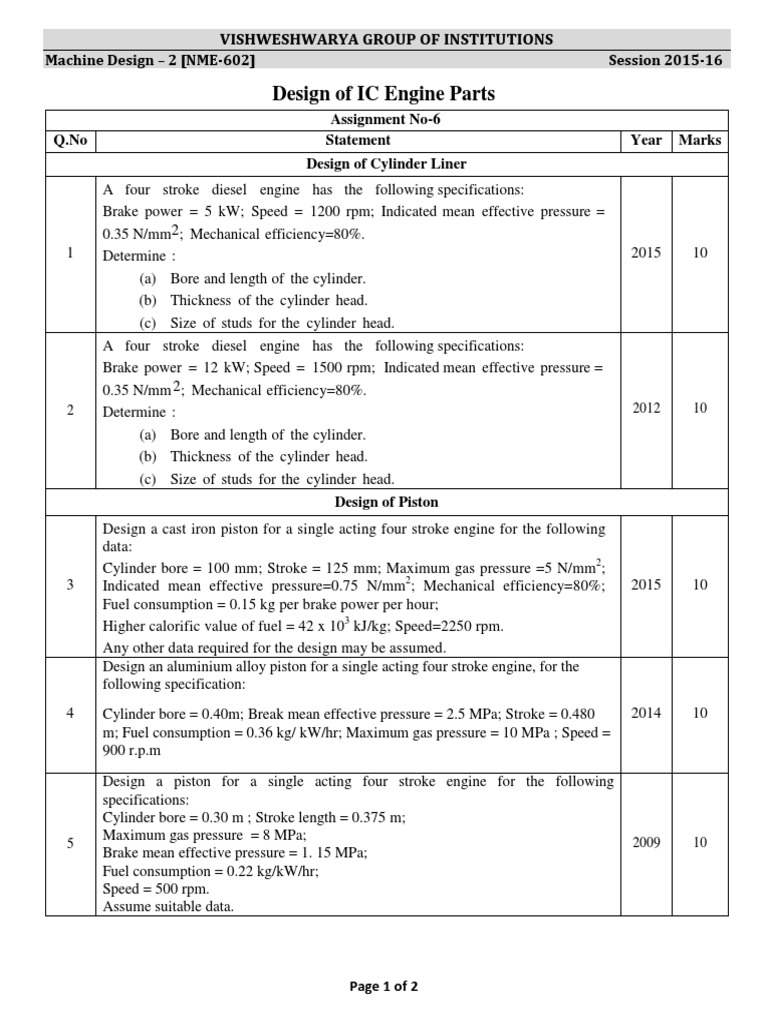 IC Engine Parts PDF Cylinder (Engine) Steam Engine