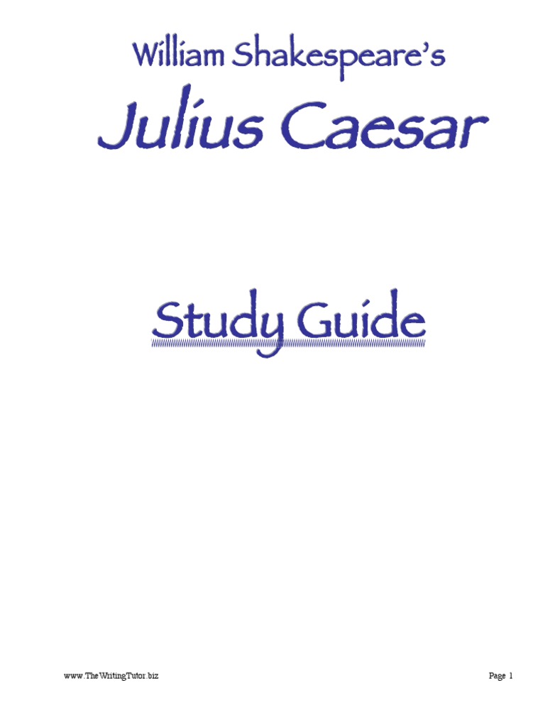 Julius Caesar Study Guide PDF PDF Marcus Junius Brutus The Younger