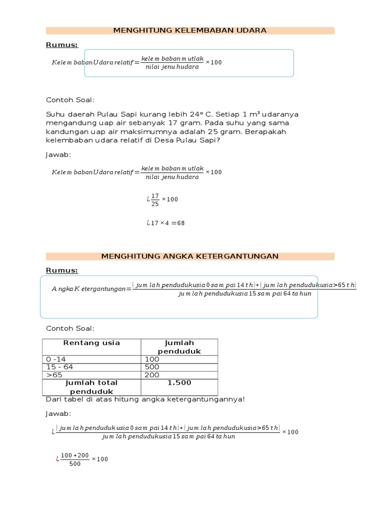 Menghitung Kelembaban Udara