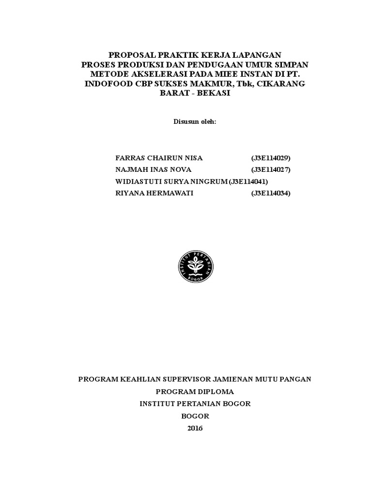 Contoh Proposal Pkl