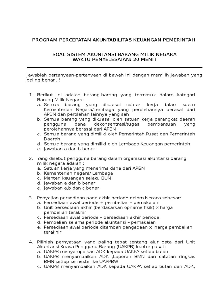 10 Soal Multiple Choice