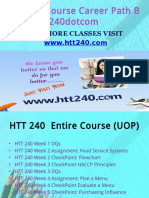 HTT 240 Course Career Path Begins Htt240dotcom