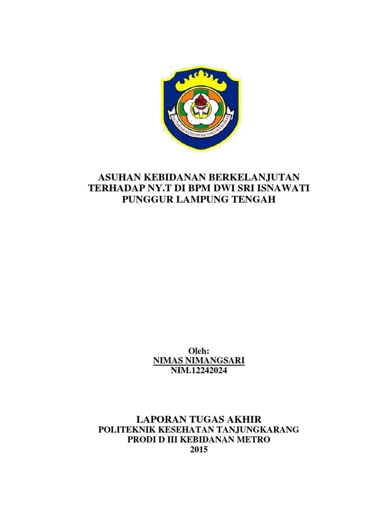 Contoh Laporan Tugas Akhir Diii Kebidanan