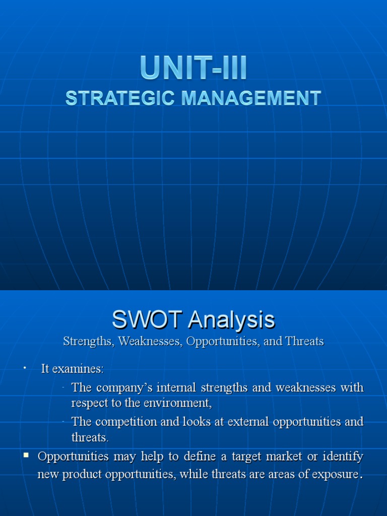 SWOT Analysis for Competitive Strategy | PDF | Strategic Management ...