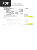 Manufacturing Statement Format