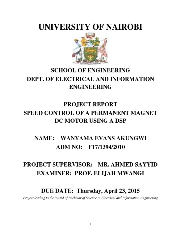 Speed Control of A Permanent Magnet DC Motor Using A DSP | PDF ...