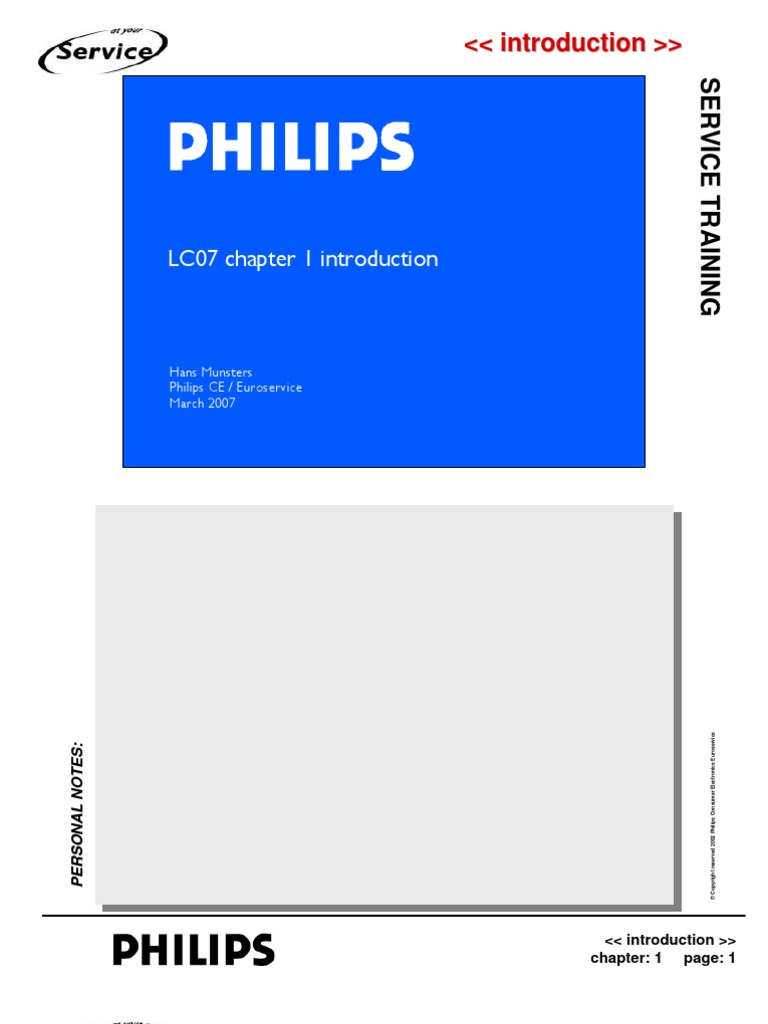 17041220 PHILIPS Chassis LC7 Training Manual | Hdmi | Broadcast Engineering