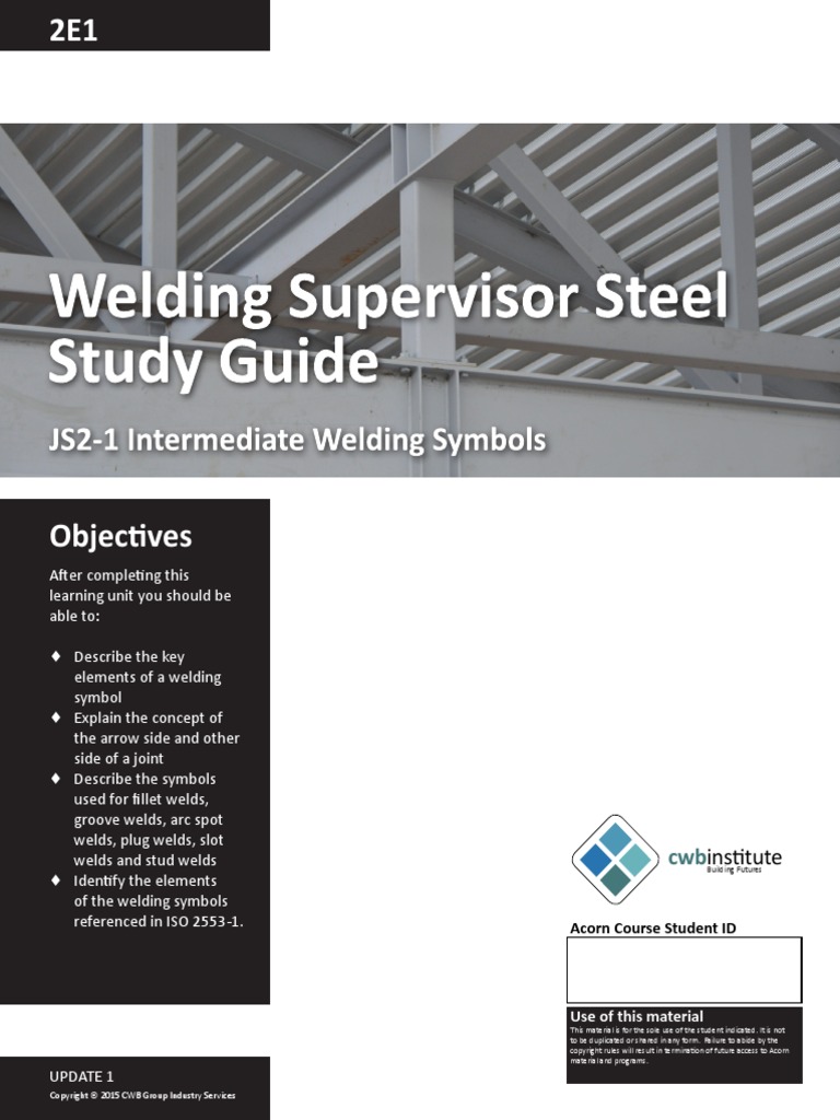 WSS Welding Symbols Study Guide LF | PDF | Welding | Construction