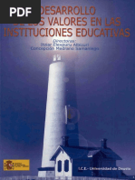 Desarrollo de Los Valores en Las Instituciones Educativas