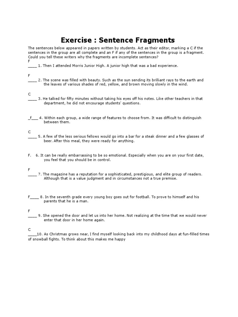 Identifying Sentence Fragments in Writing | PDF | Foreign Language Studies