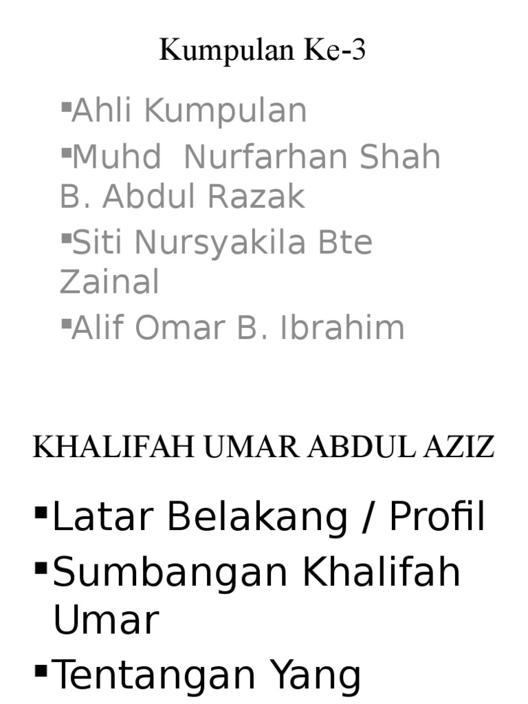 Khalifah Umar Abdul Aziz Pdf