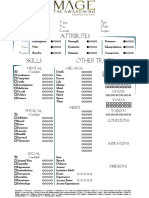 VTR Character Sheet - Attributes, Skills, Merits & More