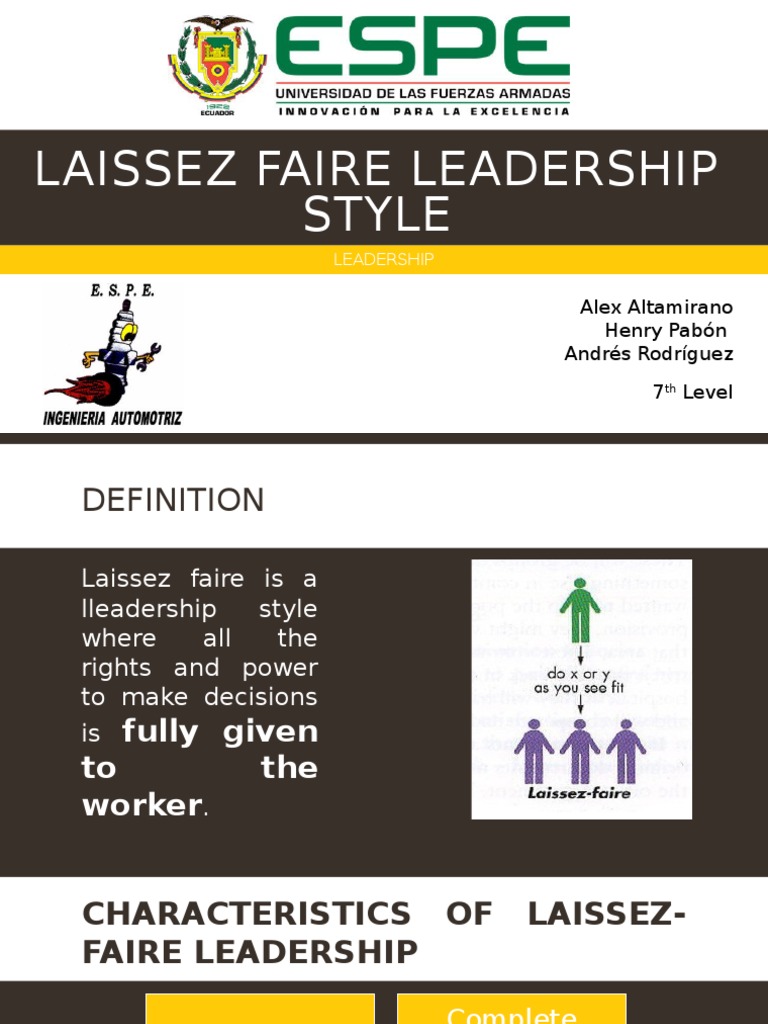 Laissez-Faire Leadership Style Analysis