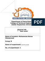 Department of Petrochemical College of Technical Engineering Duhok Polytechnic University