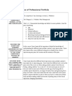 report on progress of professional portfolio assignemnt 2 pediatrics