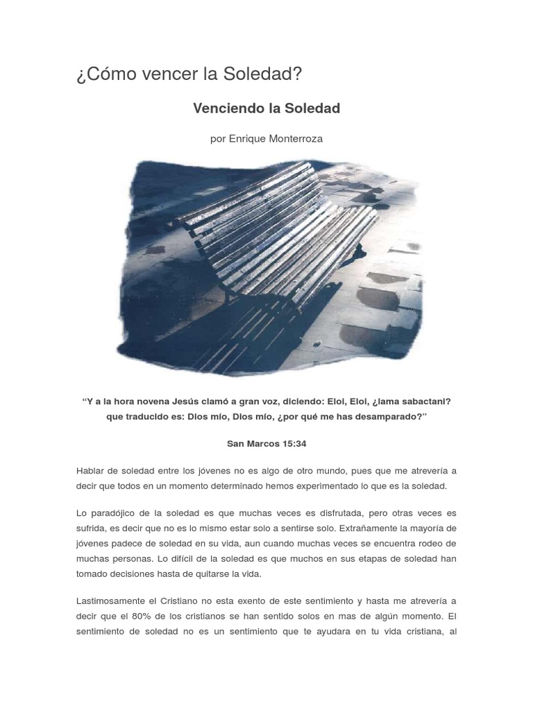 Cómo Vencer La Soledad PDF