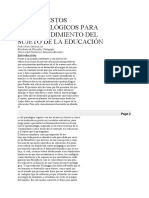 Pedro Bravo Reinoso, Presupuestos Epistemológicos Para El Entendimiento Del Sujeto de La Educación