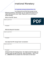 International Monetary Fund: Notes in Point Form