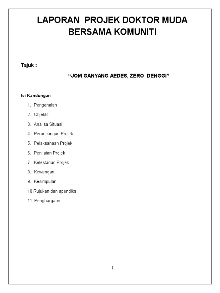Kertas Kerja Projek Doktor Muda Bersama Komuniti Pdf
