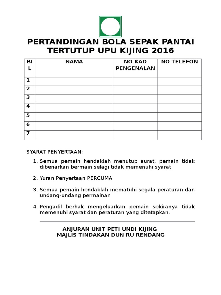 Pertandingan Bola Sepak Pantai Pdf