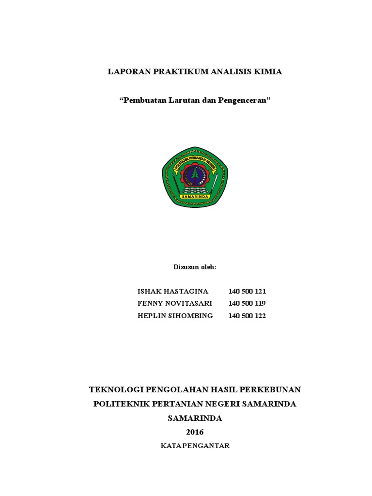 Laporan Pembuatan Larutan Pengenceran