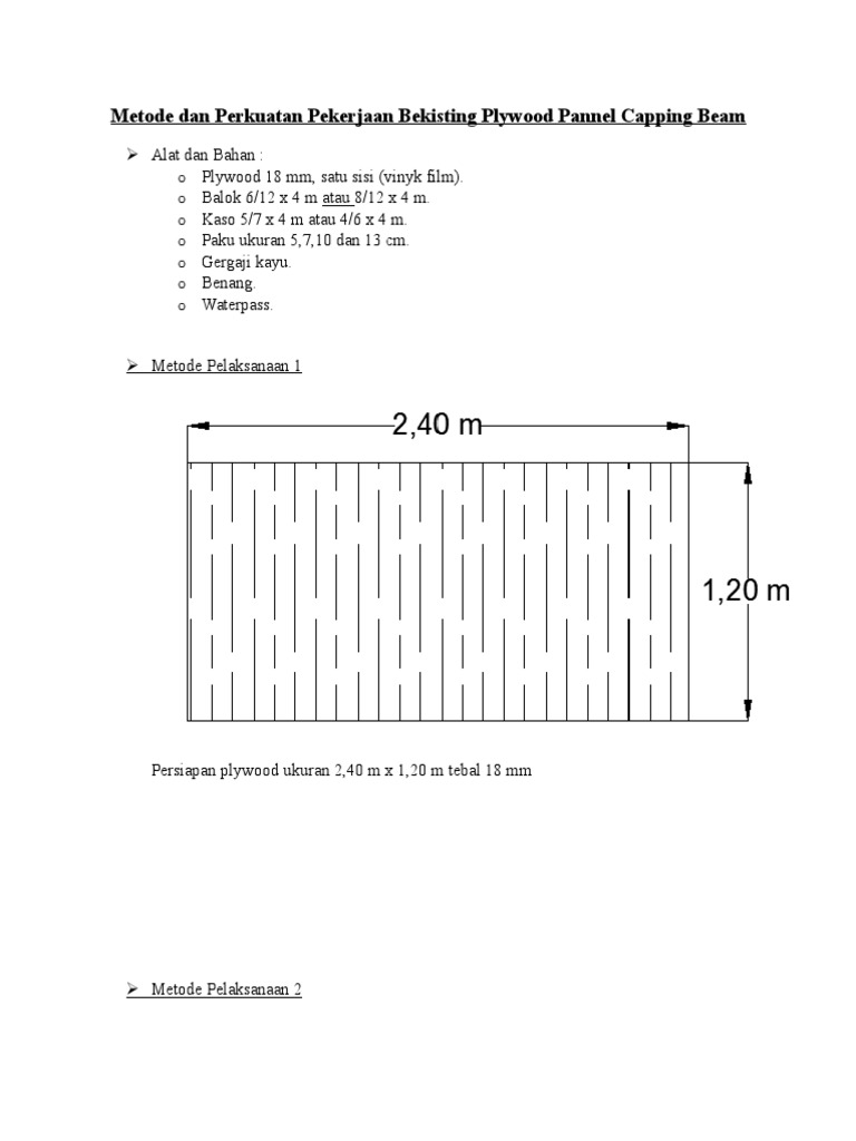 Metode Bekisting Plywood Capping Beam | PDF