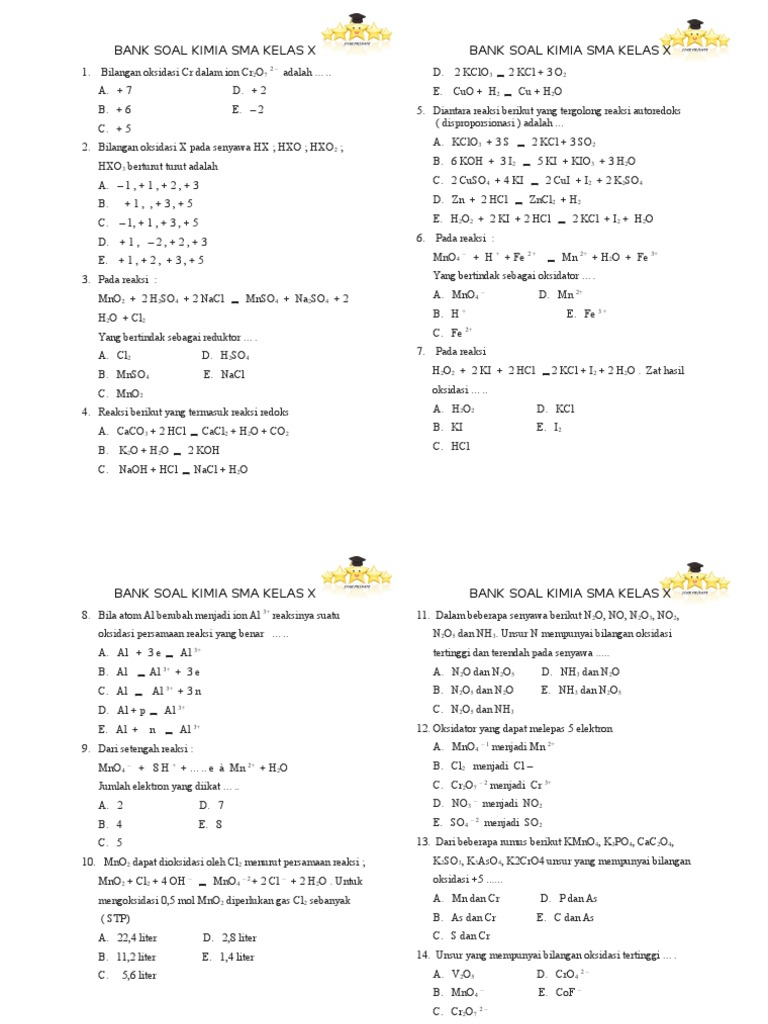 Bank Soal Kimia Sma X PDF