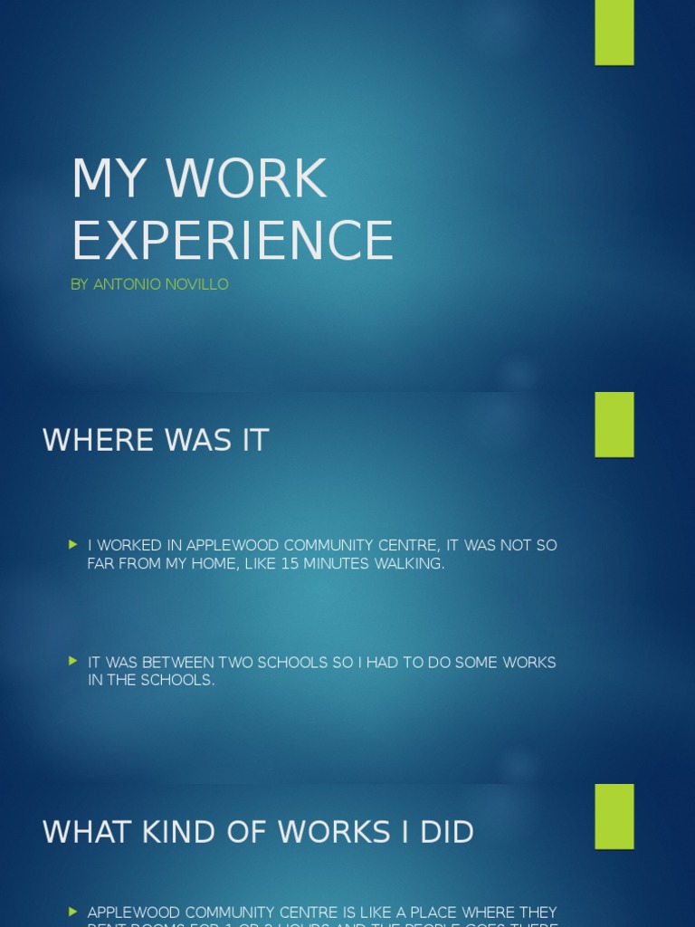 Antonio Novillo's Work Experience Summary | PDF