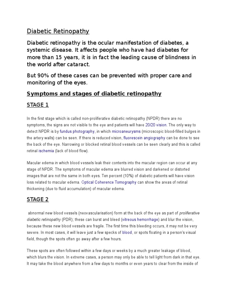 Understanding Diabetic Retinopathy Stages | PDF