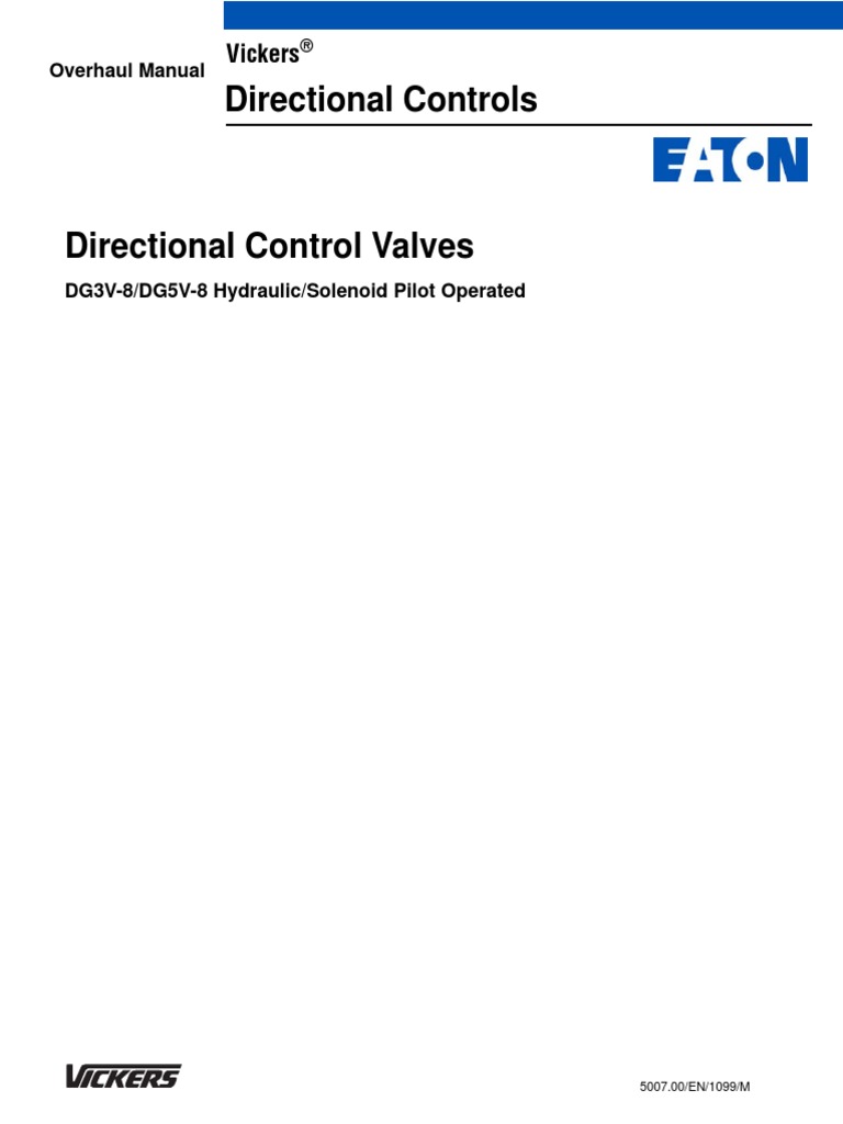 Vickers Eaton Directional Control Valves Overhaul Manual PDF