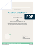 ihi certificate - improving health equity